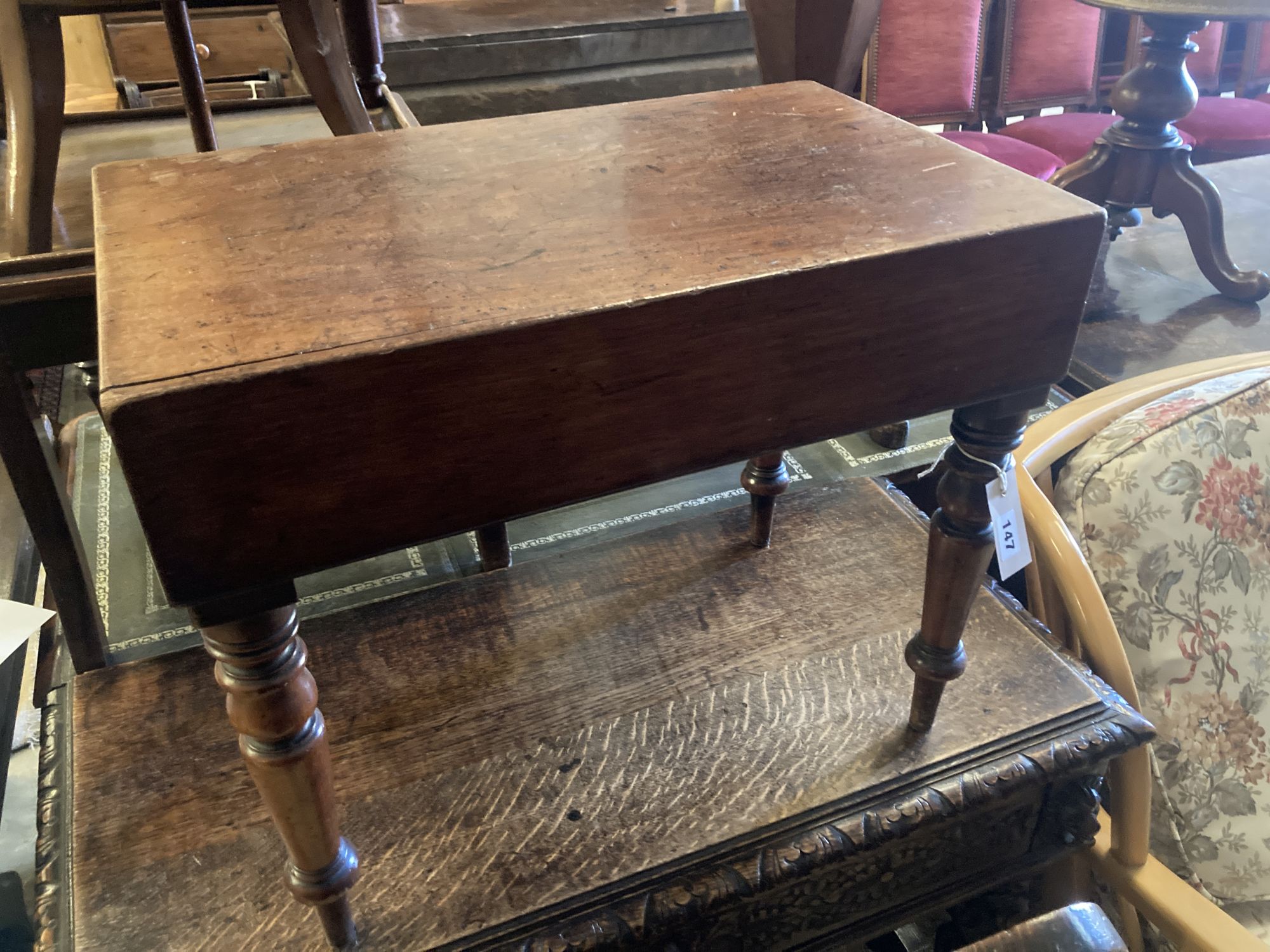 A Victorian mahogany bidet, width 55cm, depth 34cm, height 45cm